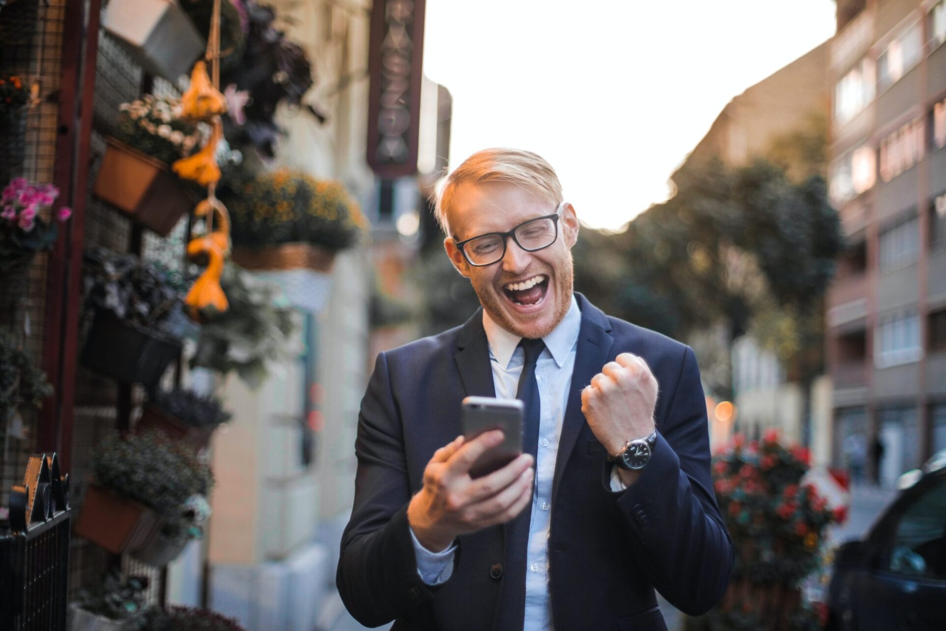 Man checking out on Mobile